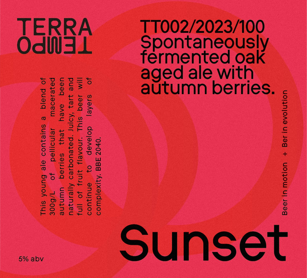 Sunset Spontaneously fermented oak aged ale with Autumn Berries 4.8% 750ml