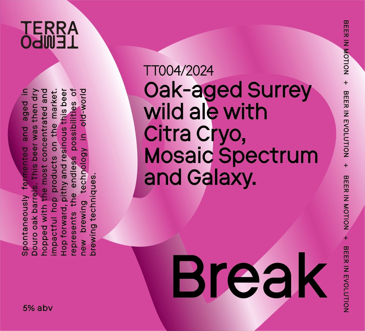 Break - Oak aged Surrey wild ale with Citra cryo Mosaic Spectrum and Galaxy 5% 750ml