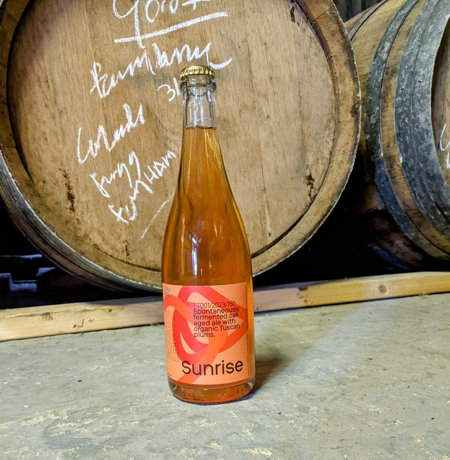 Sunrise spontaneously fermented oak aged ale with organic tuscan plums 4.8% 750ml